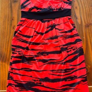 Rue21 Red & Black Abstract Print  Dress